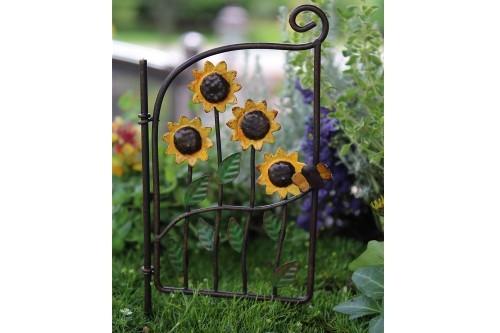 Sunflower Gate, Mini Fairy Garden Gate - Mini Fairy Garden World