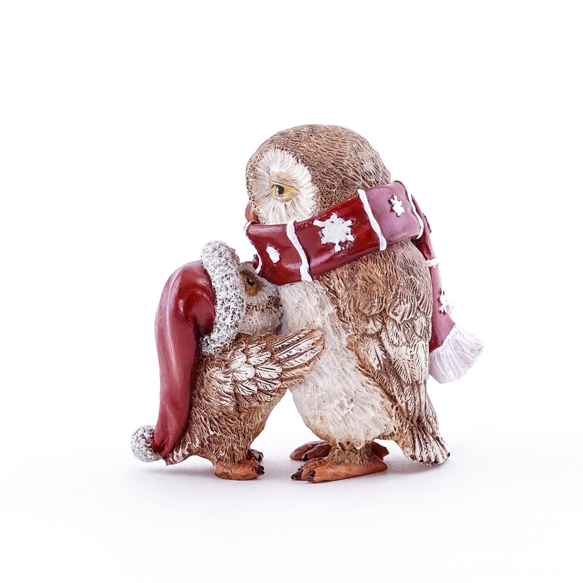Christmas Owls Hugging - Mini Fairy Garden World