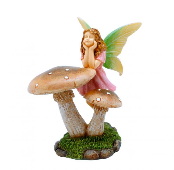 Mushroom Fairy, Fairy On Mushroom, Fairy Garden Mushroom - Mini Fairy Garden World