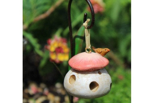 Mini Mushroom Birdfeeder, Fairy Garden Birdfeeder, Dollhouse Birdfeeder, Miniature Birdfeeder - Mini Fairy Garden World