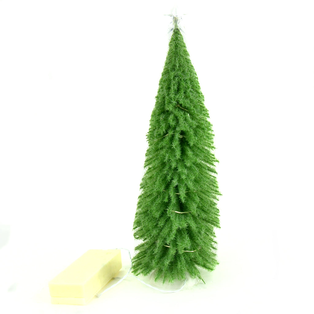 Led Green Bottle Brush Tree 10", Mini Fairy Tree, Miniature Xmas Tree - Mini Fairy Garden World