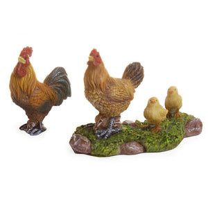 Rooster And Chickens, Mini Rooster, Mini Chickens - Mini Fairy Garden World