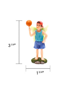 Basketball Fairy, Mini Basketball Boy Fairy Garden Basketball