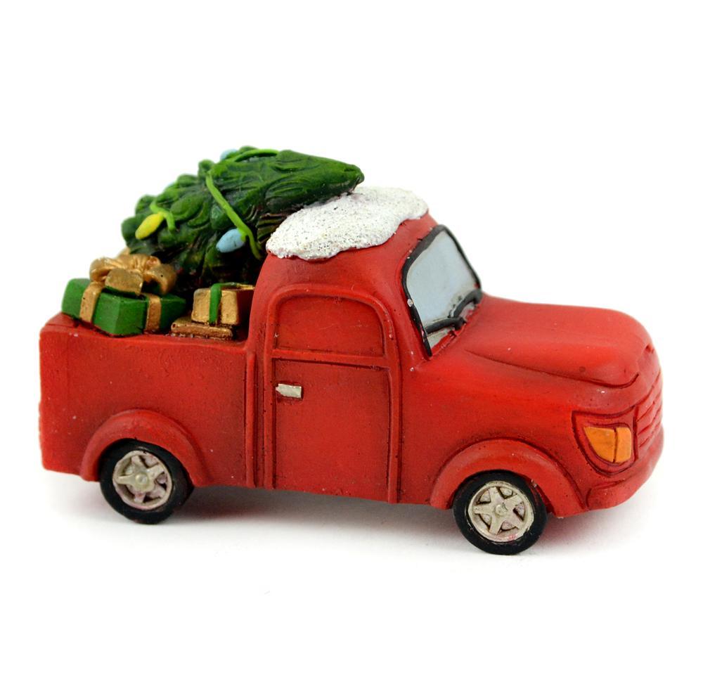Christmas Red Truck, Fairy Garden Truck - Mini Fairy Garden World