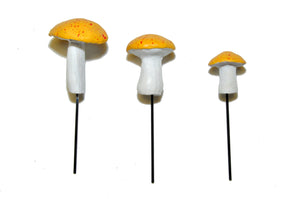 Garden Miniature Mushrooms, 3 pc - Yellow - Mini Fairy Garden World