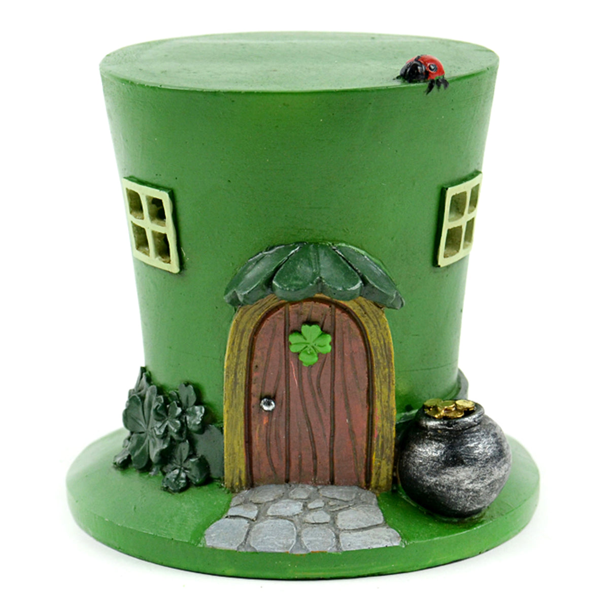 Green Leprechaun Hat House, St Patricks House, Irish Fairy House - Mini Fairy Garden World