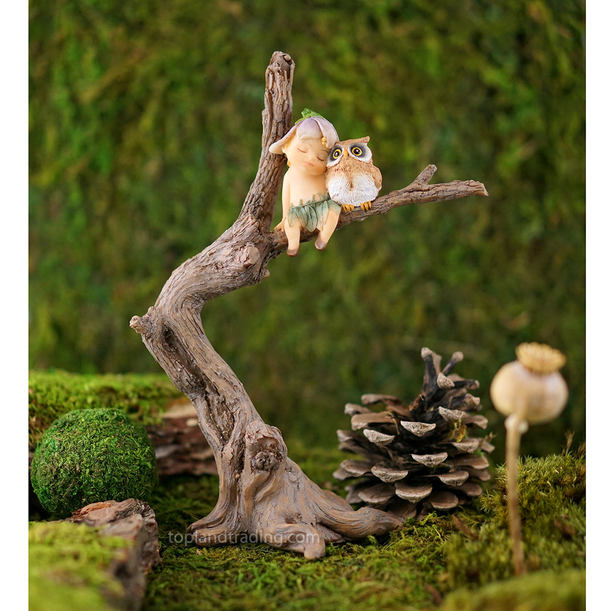 Garden Sprite With Owl - Mini Fairy Garden World