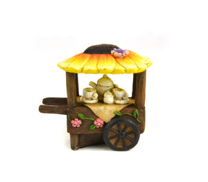 Sunflower Coffee Cart, Fairy Garden Coffee - Mini Fairy Garden World