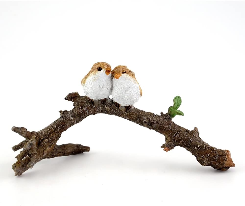 Lover Birds On Branch - Mini Fairy Garden World