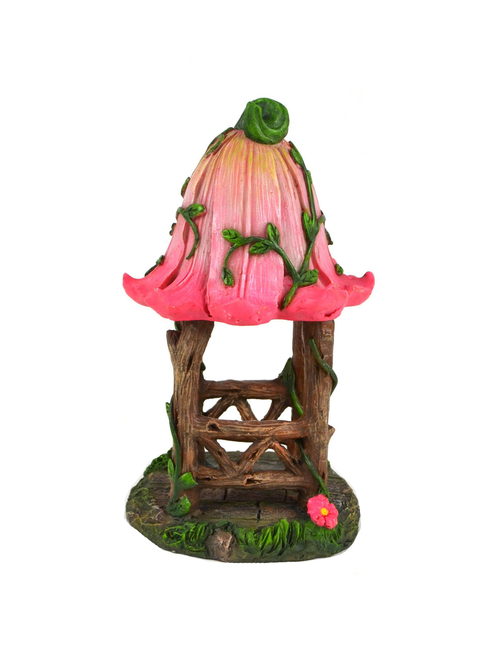 Fairy Garden Pink Flower Gazebo - Mini Fairy Garden World