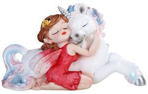 Fairy With Cute Unicorn - Mini Fairy Garden World