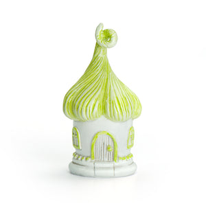 Mini Swirl Top Green Fairy House, Micro Mini Fairy House