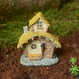 Straw Thatch Roof Fairy Cabin, Fairy Garden House - Mini Fairy Garden World