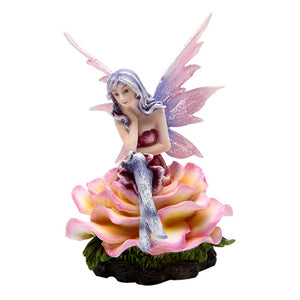 Contemplation Fairy, Fairy Garden Fairy, Fairy Sitting On Flower, Garden Fairy - Mini Fairy Garden World