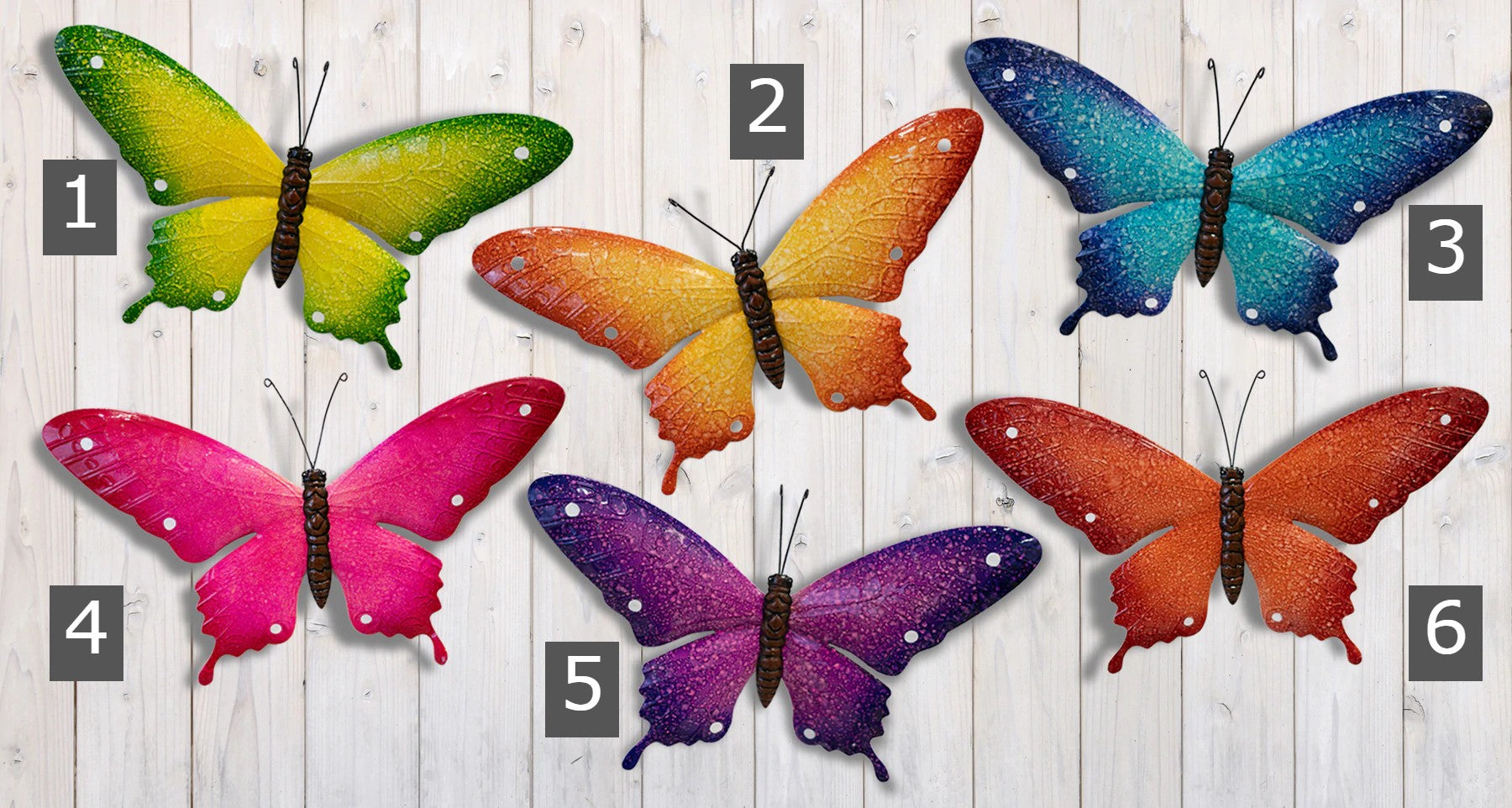 Metal Wall Hanging Butterfly - Large - Mini Fairy Garden World