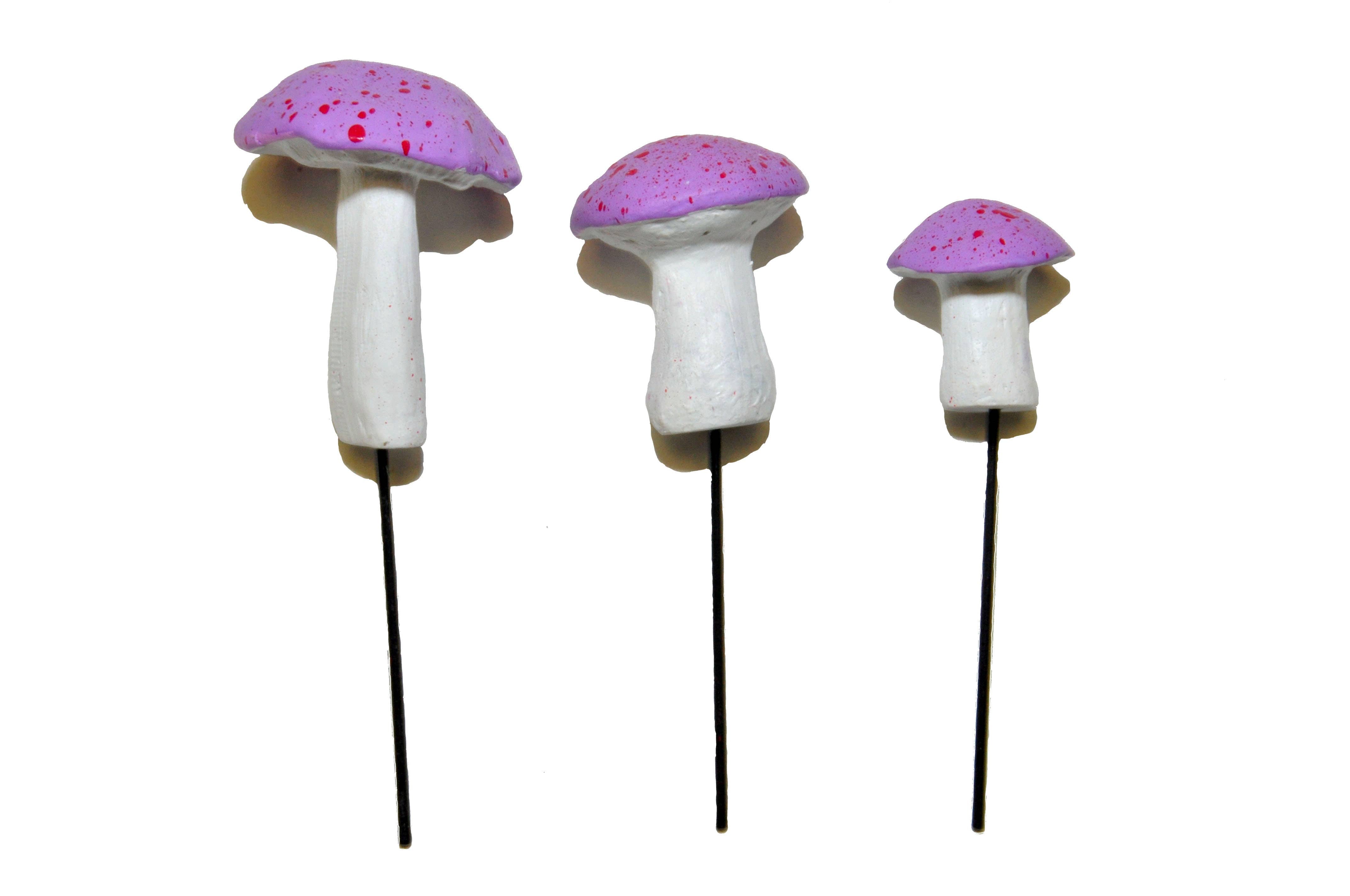 Garden Miniature Mushrooms, 3 pc - Purple - Mini Fairy Garden World