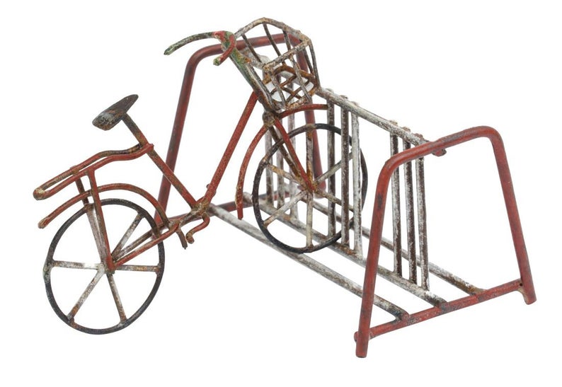 Mini Red Bicycle and Rack, Fairy Garden Bicycle, Miniature Bike - Mini Fairy Garden World