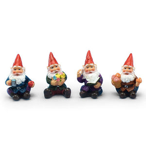 Micro Mini Sitting Gnomes, Tiny Fairy Garden Gnomes - Mini Fairy Garden World