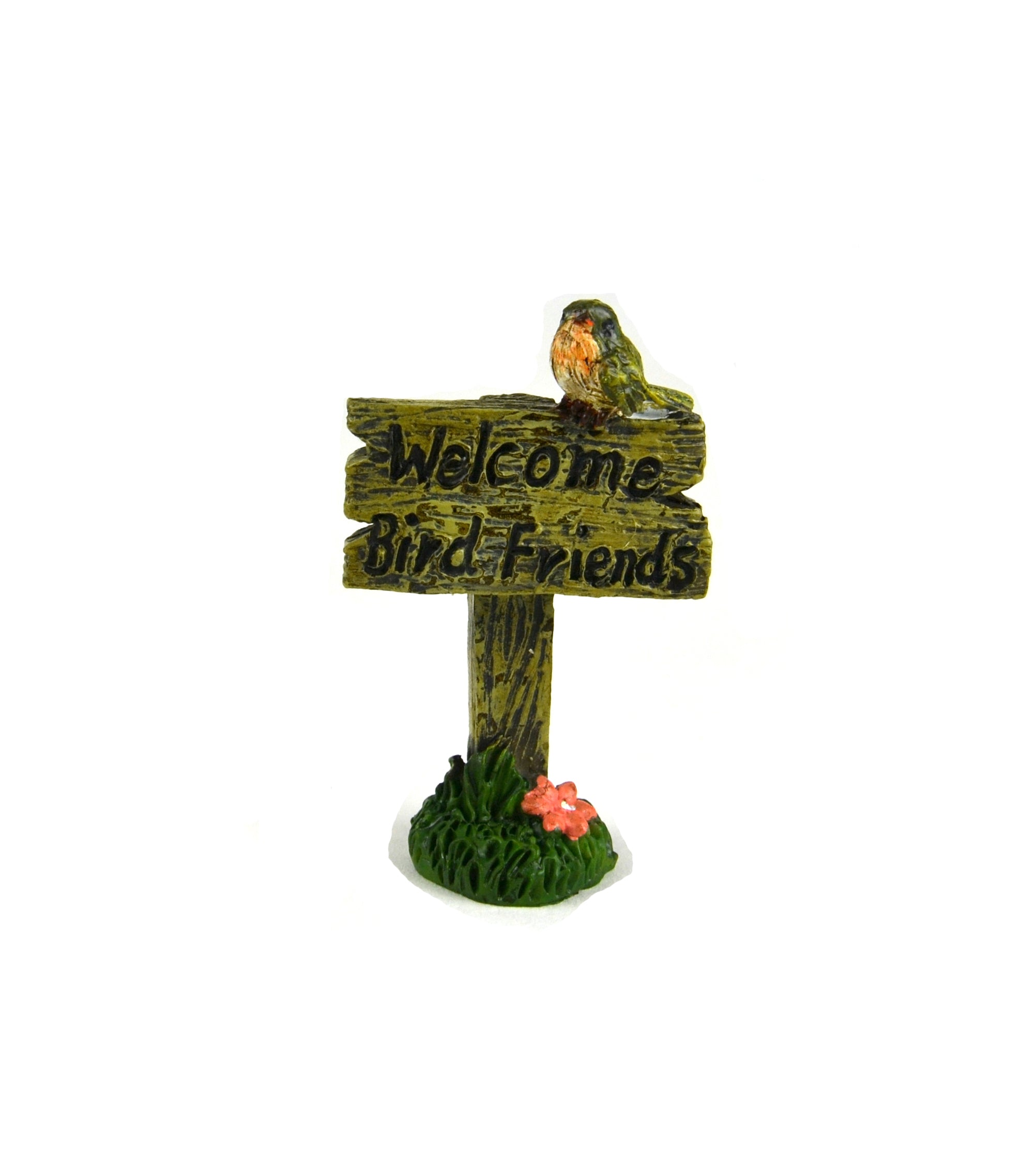 Welcome Bird Friends Sign, Fairy Garden Birding - Mini Fairy Garden World