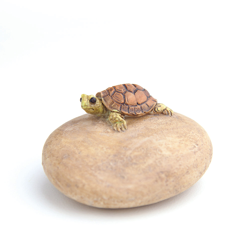 Turtle On A Stone, Fairy Garden Turtle, Miniature Turtle - Mini Fairy Garden World