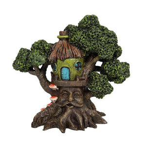 Greenman Treehouse - Green House, Fairy House, Fairy Garden Tree - Mini Fairy Garden World