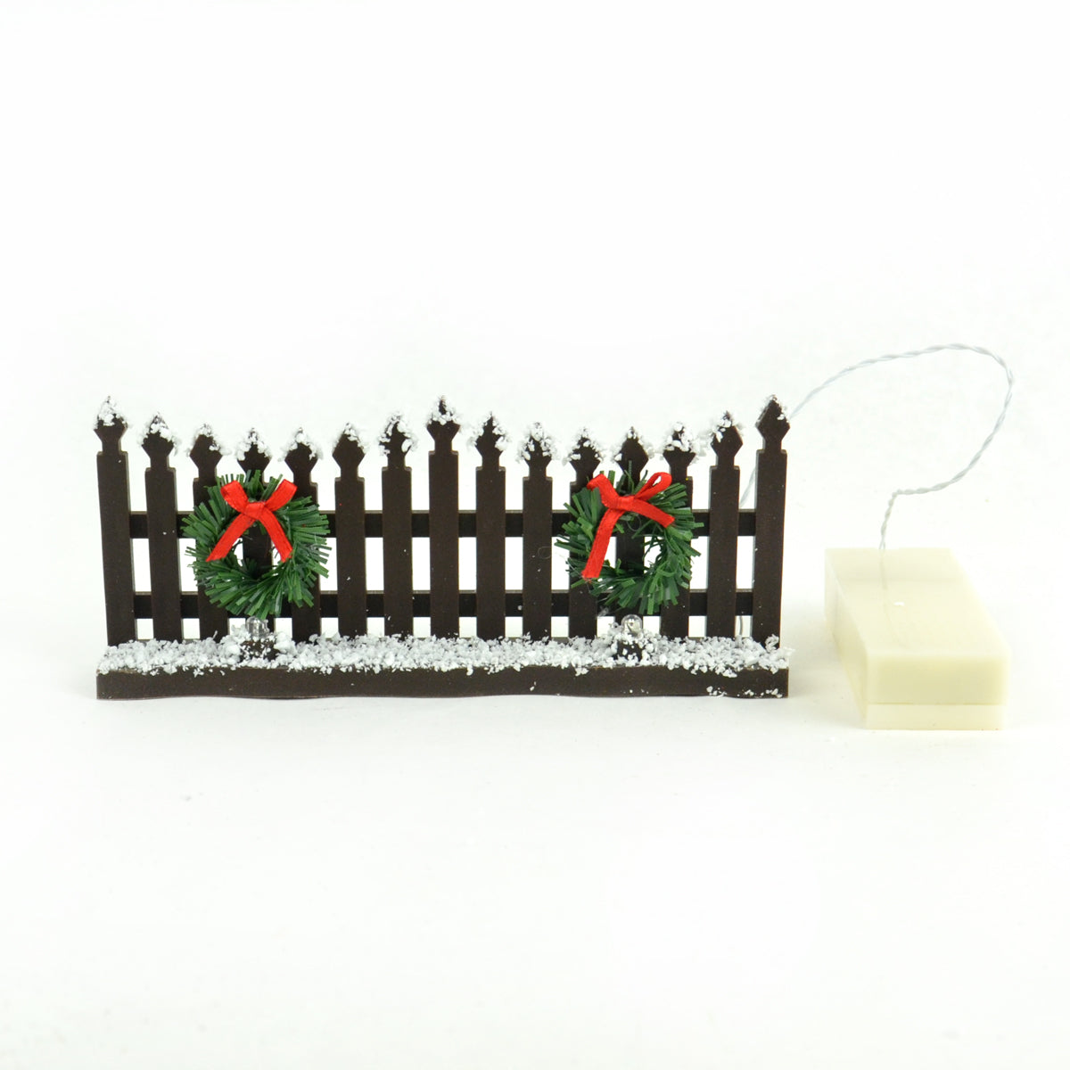 Christmas LED Brown Fence, Mini Xmas Fence - Mini Fairy Garden World