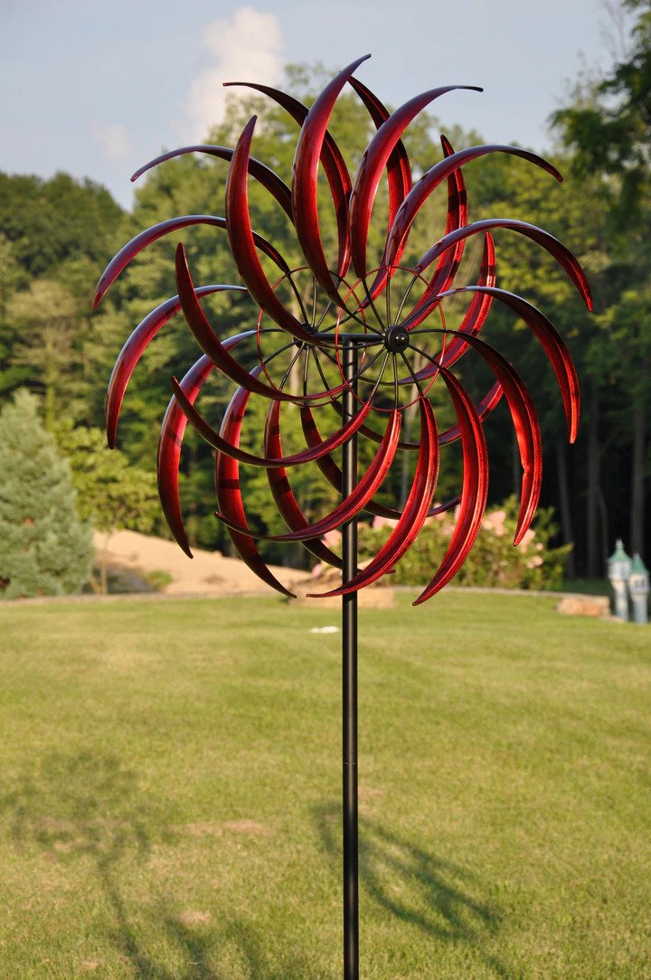 Red Grande Windswept Wind Spinner - Mini Fairy Garden World