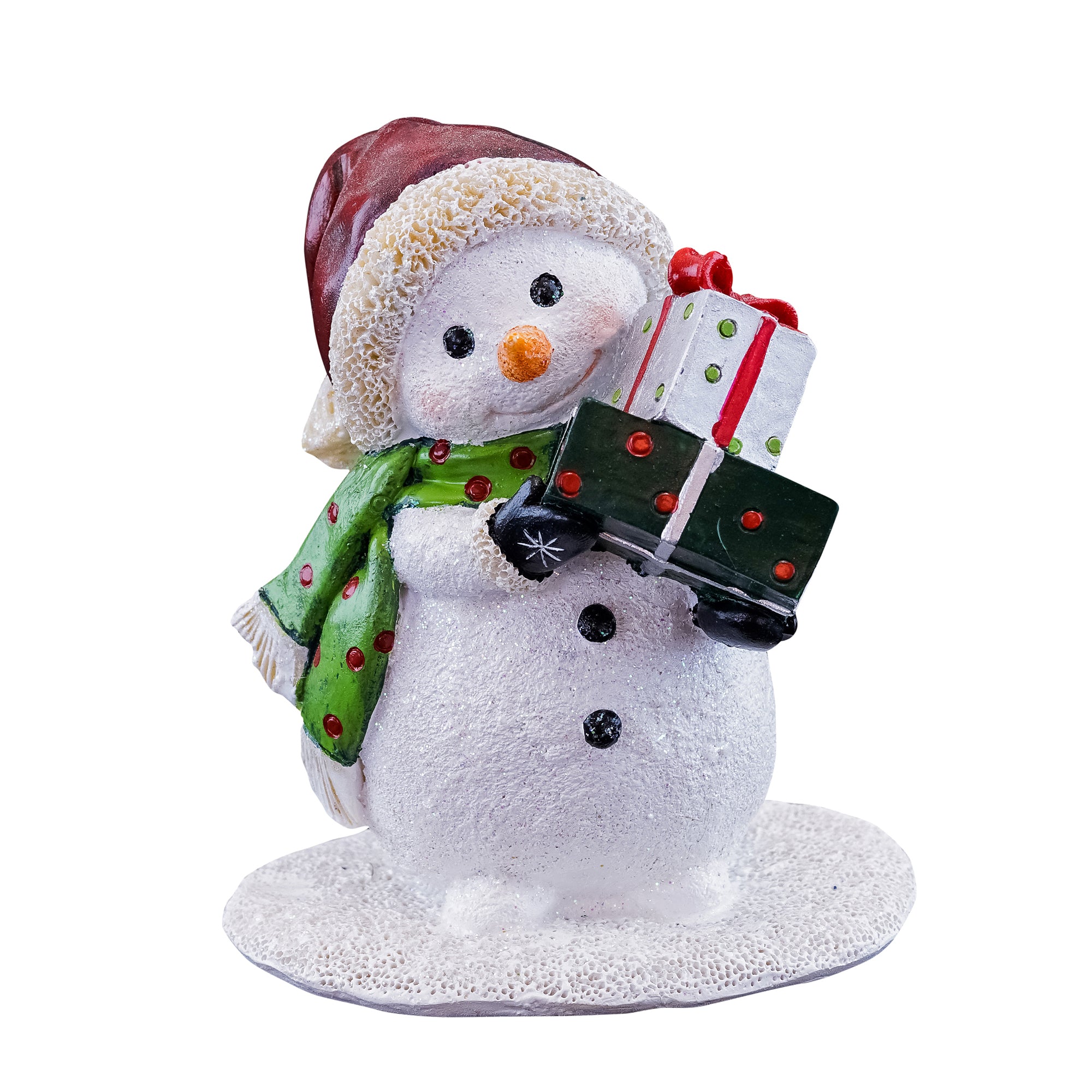 Snowman With Christmas Presents - Mini Fairy Garden World