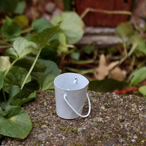 Fairy Garden White Metal Bucket - Mini Fairy Garden World