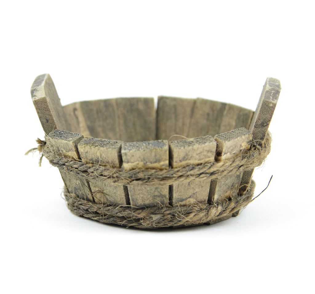 Mini Garden Wooden Tub, Fairy Garden Tub
