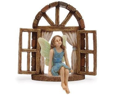 Fairy Sitting In Window, Fairy Garden Window - Mini Fairy Garden World