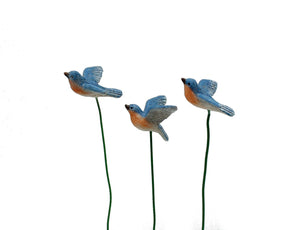 Bluebirds, Fairy Garden Bluebirds, Mini Bluebirds, Miniature Bluebirds - Mini Fairy Garden World