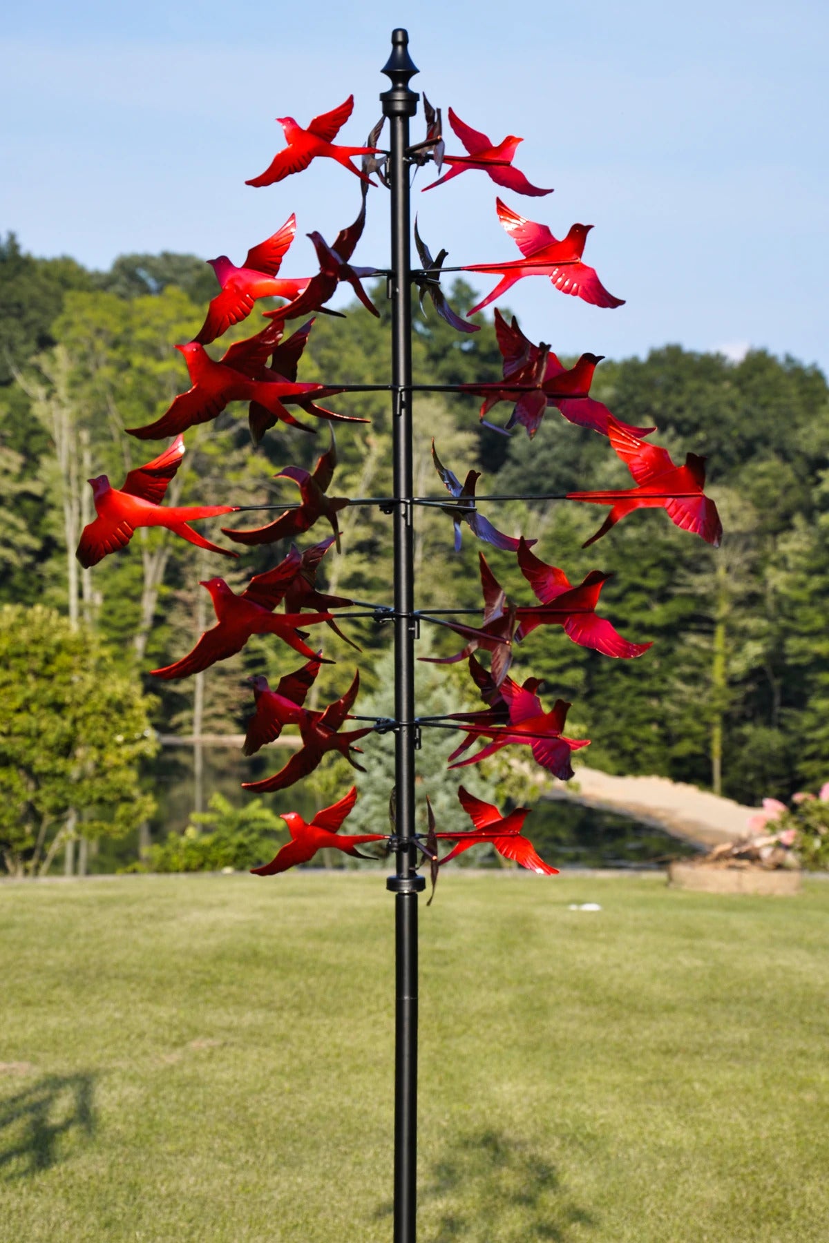 Cardinals In Flight Wind Spinner - Mini Fairy Garden World