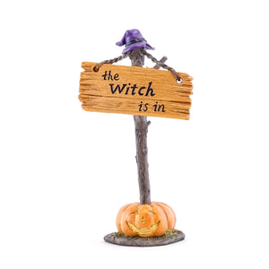 The Witch Is In Sign - Mini Fairy Garden World