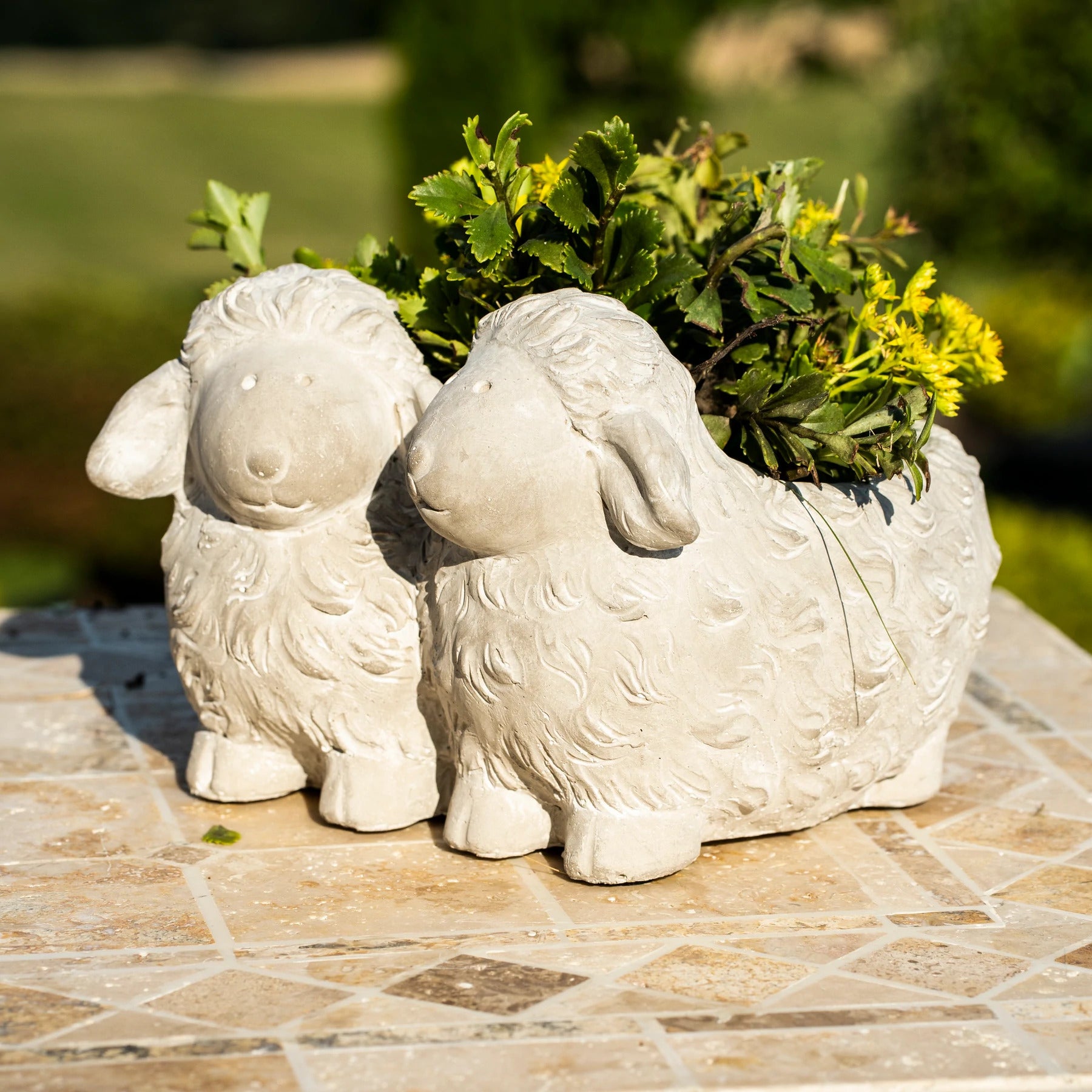 plastic lamb planter Sheep Pair Flower Planter