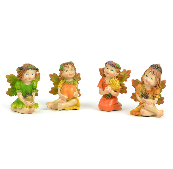 Fall Fairies - Set of 4, Fairy Garden Fairies - Mini Fairy Garden World