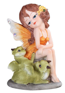 Fairy Sitting With Dragons - Mini Fairy Garden World