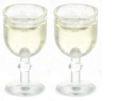 White Wine Glasses - Set of 2 - Mini Fairy Garden World