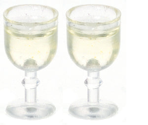 White Wine Glasses - Set of 2 - Mini Fairy Garden World