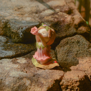 Little Fairy Blowing Flower - Mini Fairy Garden World
