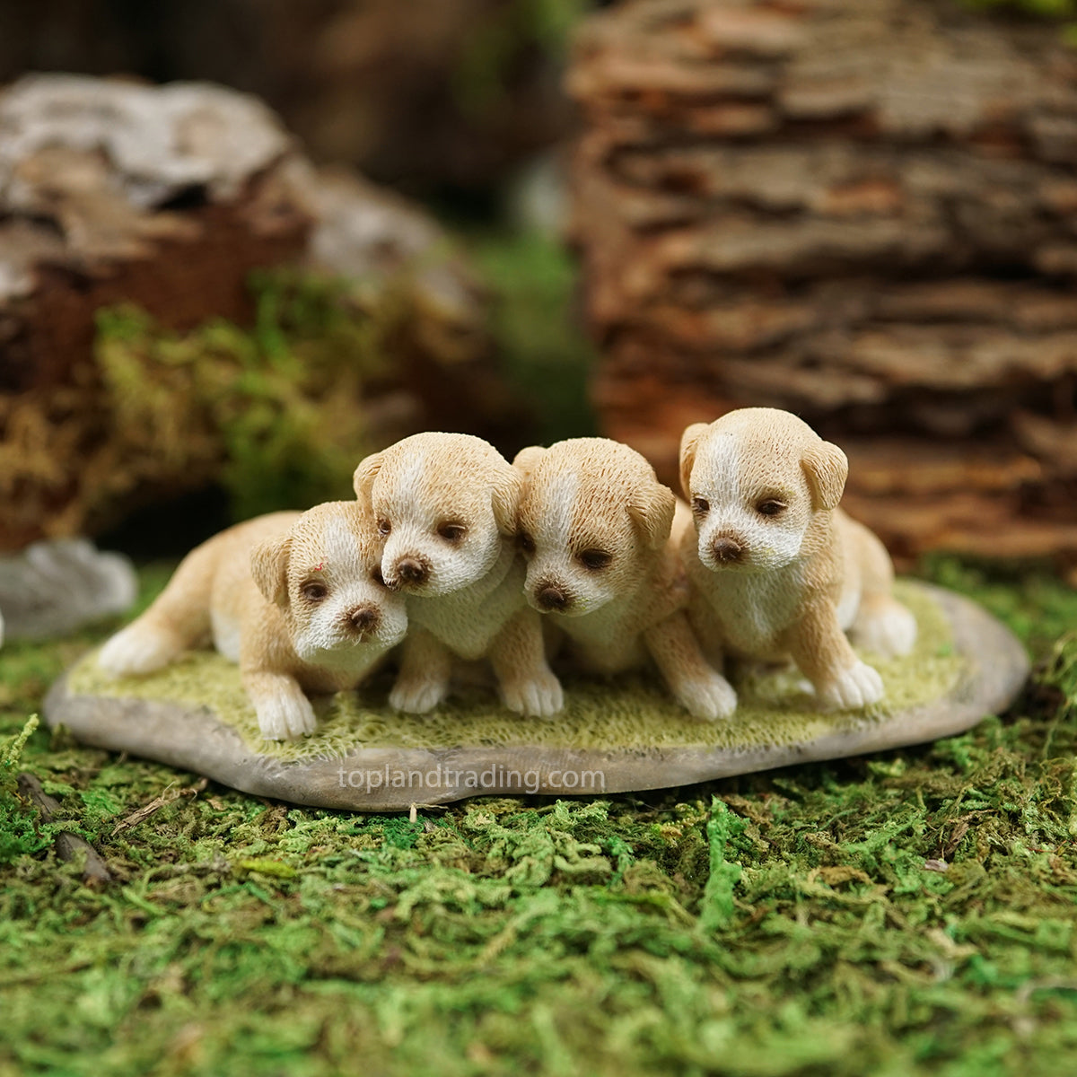 Four Mini Puppies, Fairy Garden Puppies