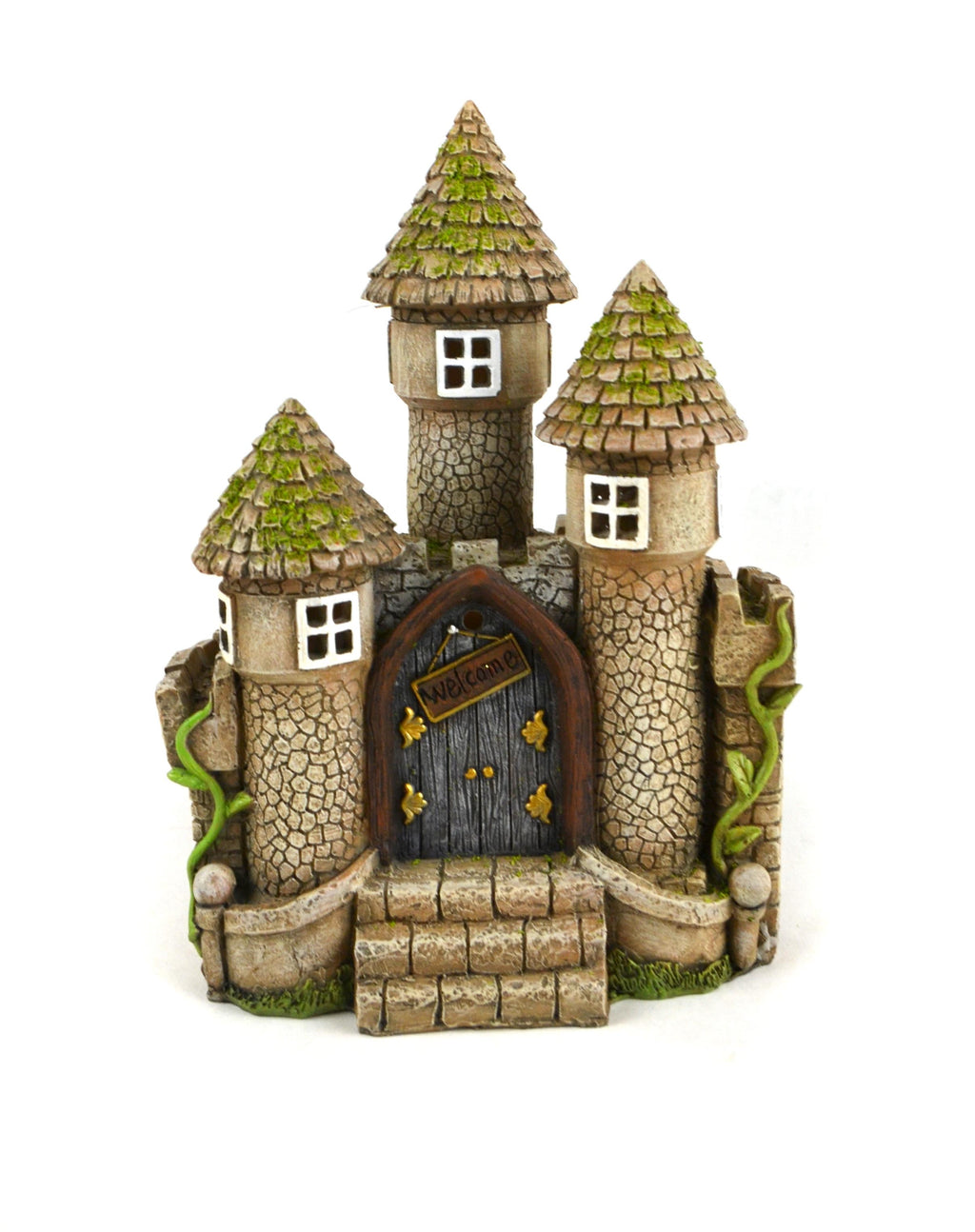 Solar Castle With Welcome Door, Fairy Garden Castle - Mini Fairy Garden World