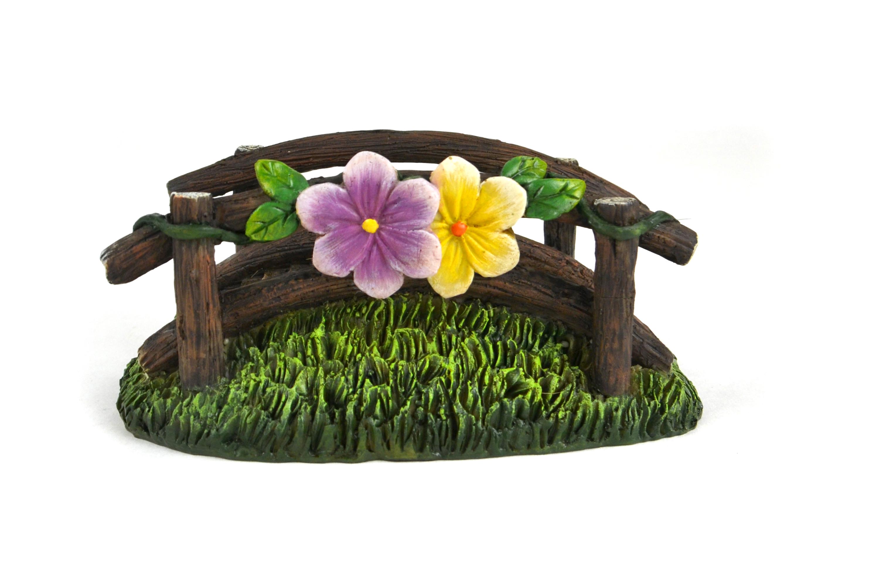 Wooden Flower Bridge, Mini Fairy Garden Bridge - Mini Fairy Garden World