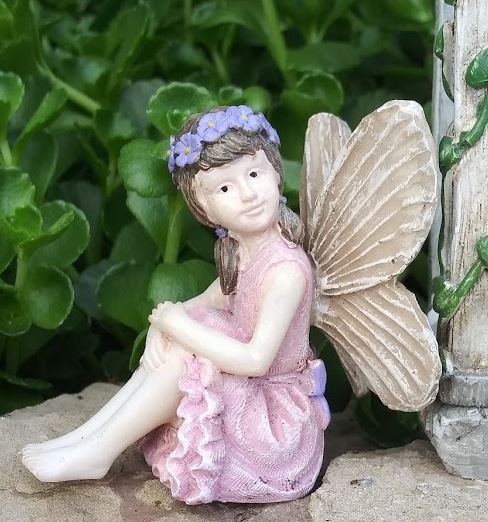 Fairy Cayla, Sitting Fairy, Miniature Fairy, Fairy Garden Fairy - Mini Fairy Garden World