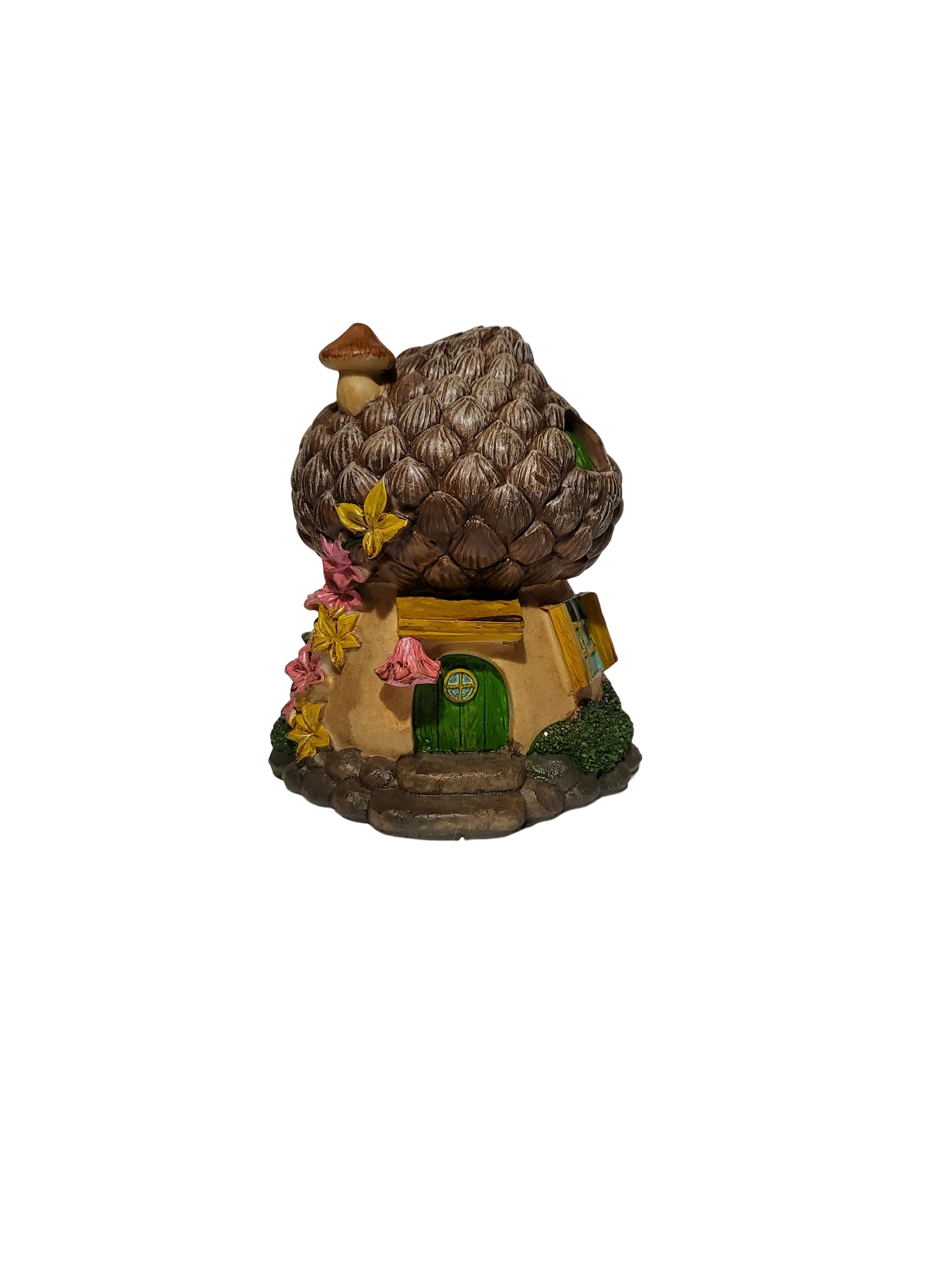Fairy Acorn House Pink And Yellow Flowers
