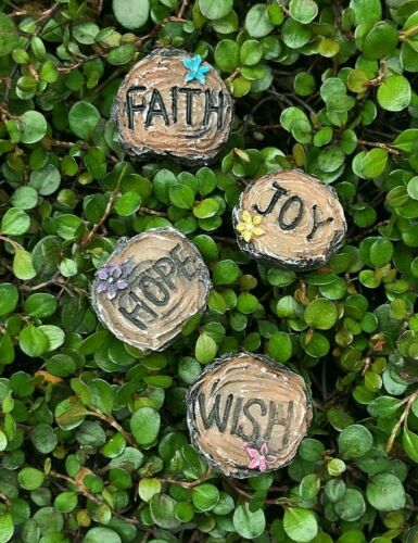 Walk on Words Stepping Stones, Mini Stepping Stones, Fairy Garden Stepping Stones - Mini Fairy Garden World