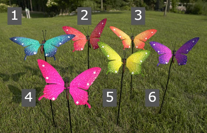 Metal Butterfly Stake - Large - Mini Fairy Garden World