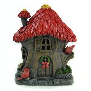 Red Leaf Tree House, Fairy Garden House, Mini Home - Mini Fairy Garden World