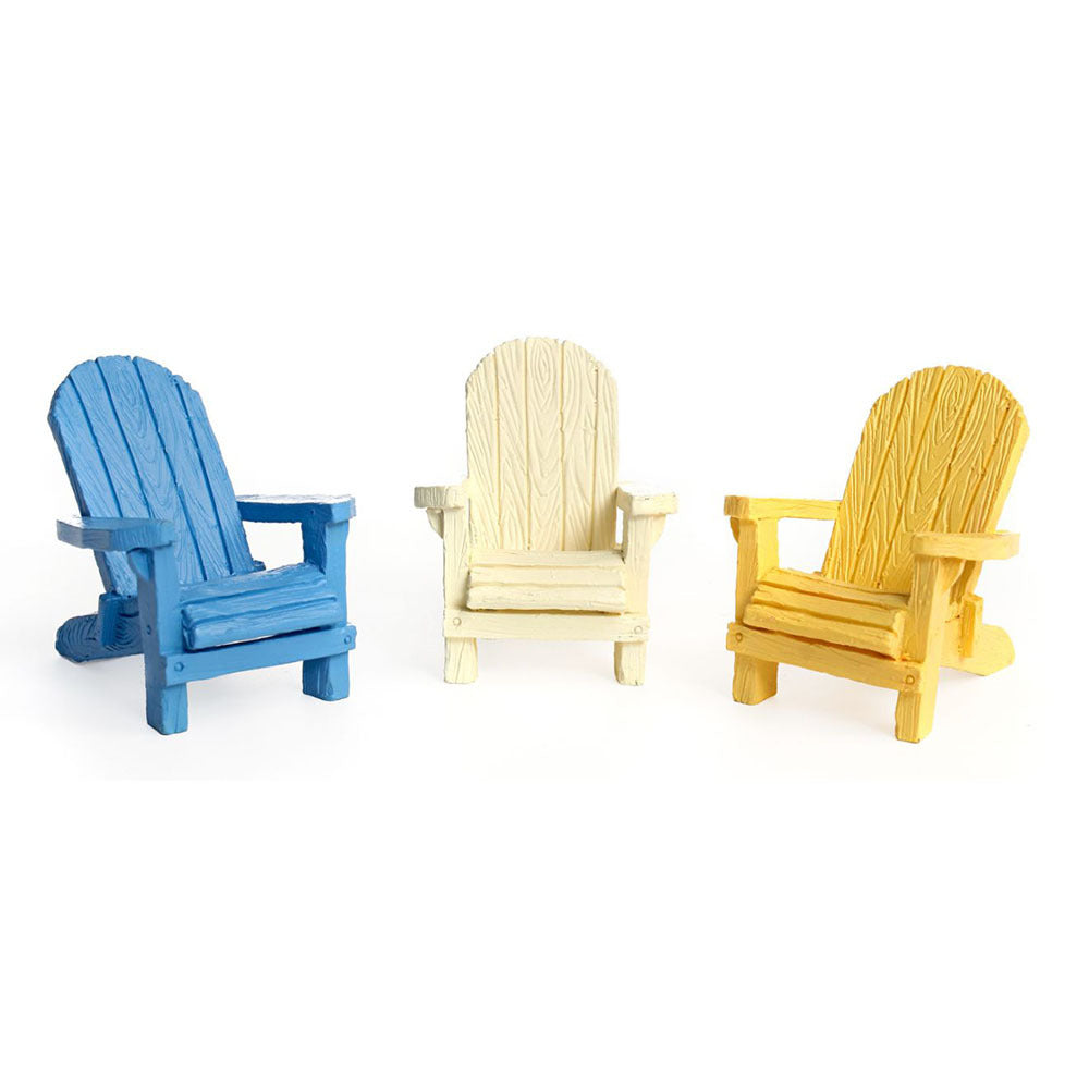Mini Adirondack Chair Beige, Fairy Garden Adirondack Chair, Miniature Chair - Mini Fairy Garden World