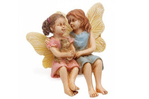 Sitting Fairy Sisters, Fairy Garden Sisters, Mini Fairies, Miniature Fairies - Mini Fairy Garden World